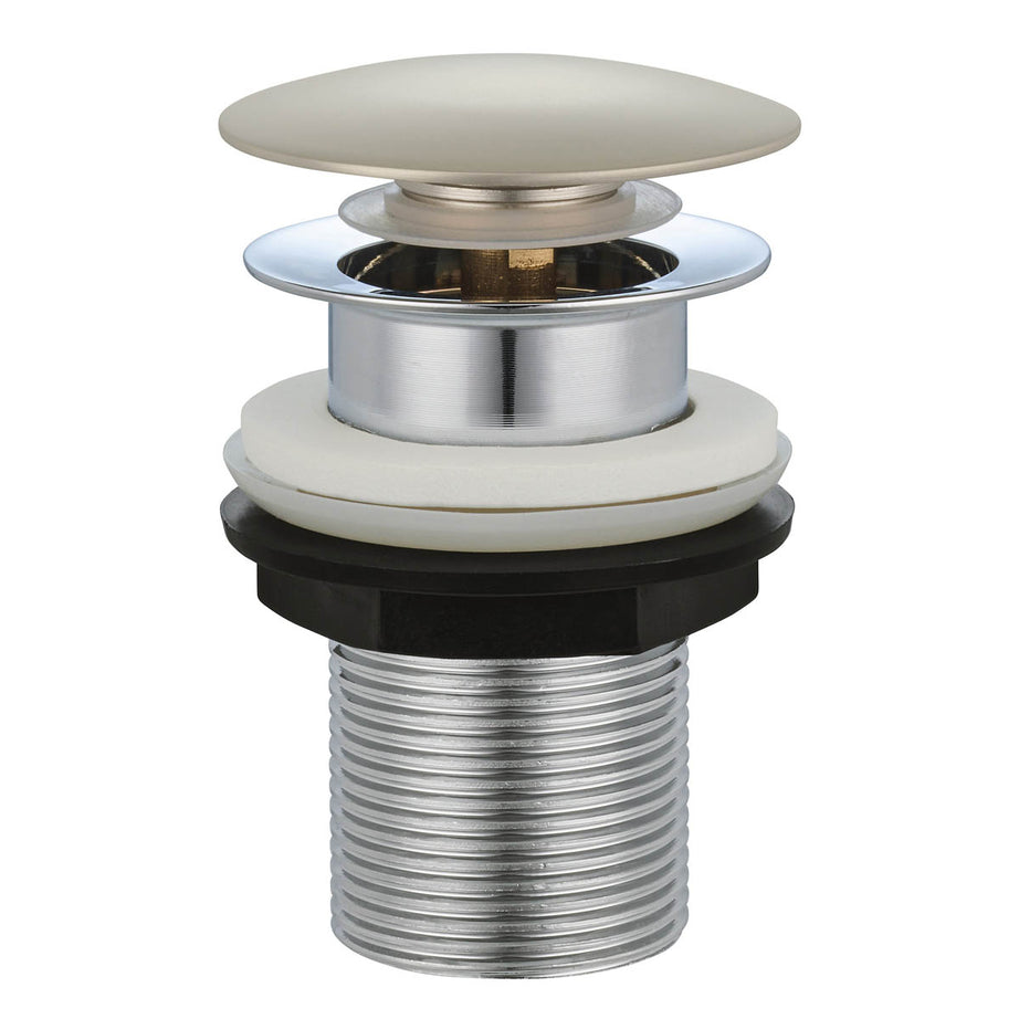 Bathroom Basin Mixer Tap Tall Brass Brushed Nickel Effect Single Lever Round - Image 2