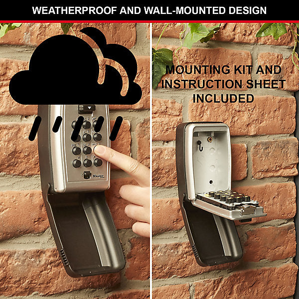 Master Lock Combination Key Safe 12 Digit Push Button Wall Mounted Keys Holder - Image 4