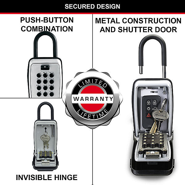 Master Lock Combination Key Safe 12 Digit Push Button Wall Mounted Keys Holder - Image 6