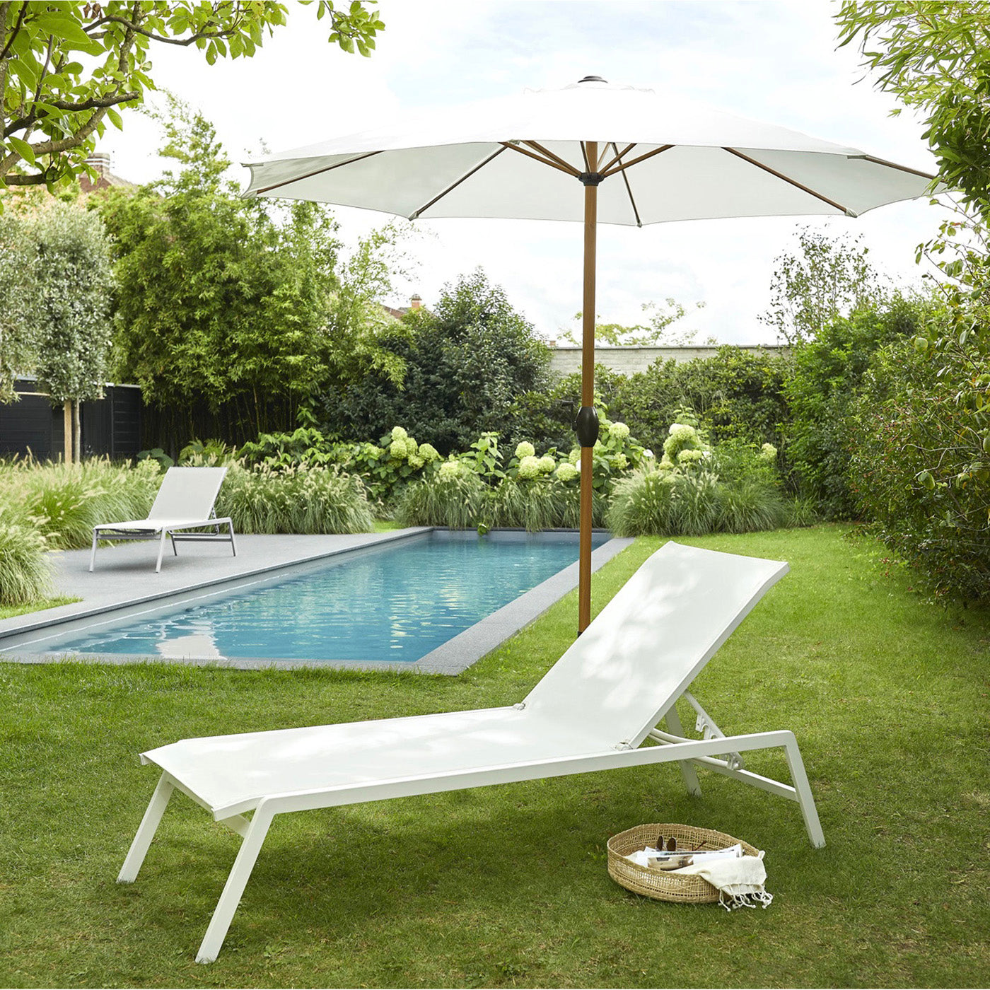 Garden Market Parasol Umbrella White Patio Outdoor Sun Shade UV Protection - Image 2