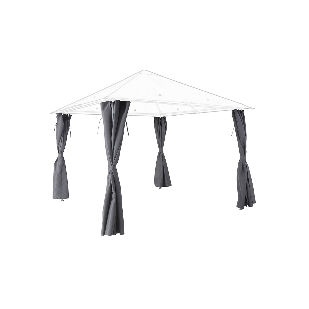 Gazebo Side Curtains Replacement Shamal Steel Grey Garden Canopy (W)276cm - Image 2