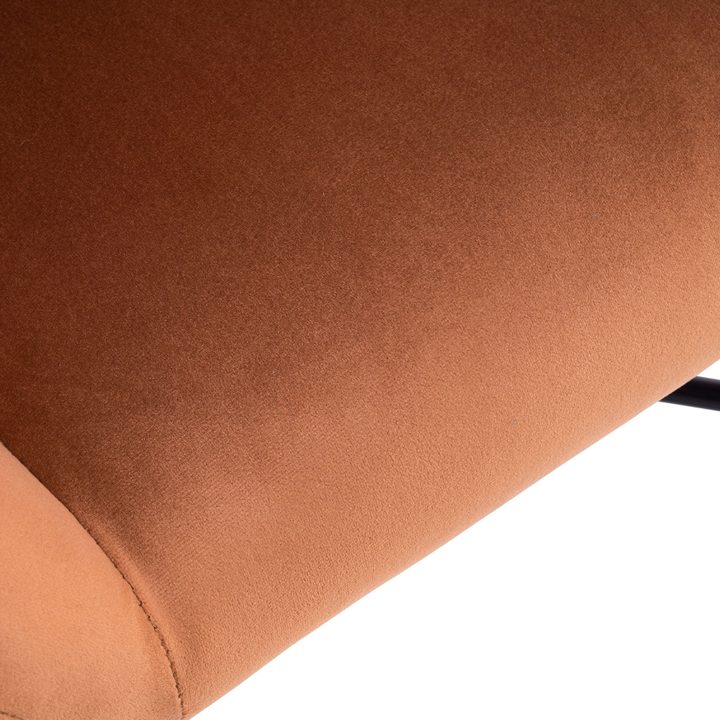 Accent Chair Burnt Orange Velvet Effect Black Metal Legs H865 x W750 x D800mm - Image 8