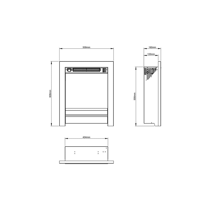 Electric Fire Fireplace Inset 2kW Thermostatic Chrome Log Effect Modern Indoor - Image 2