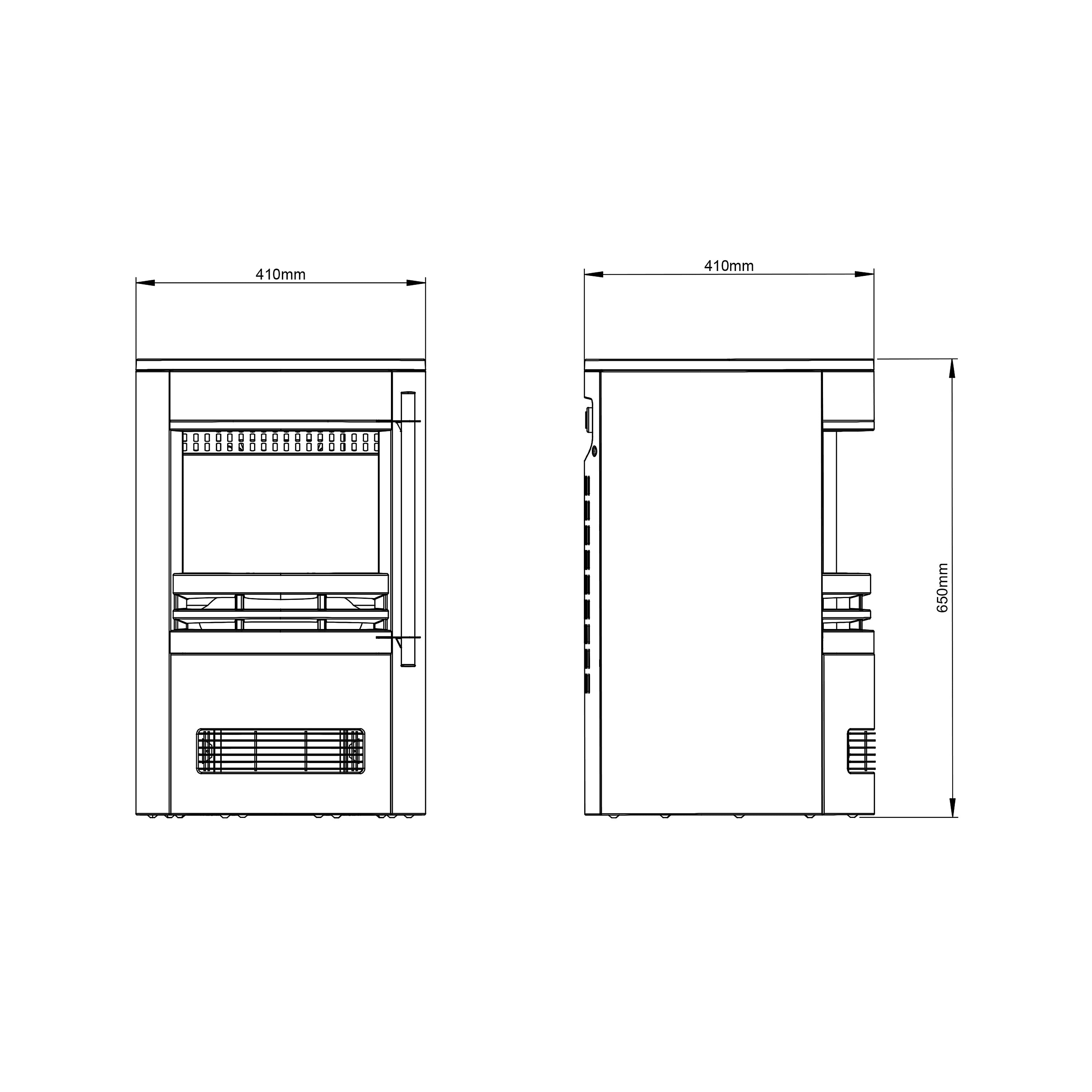 Electric Stove Heater Fireplace Freestanding LED Flame Effect Black Matt 2kW - Image 3