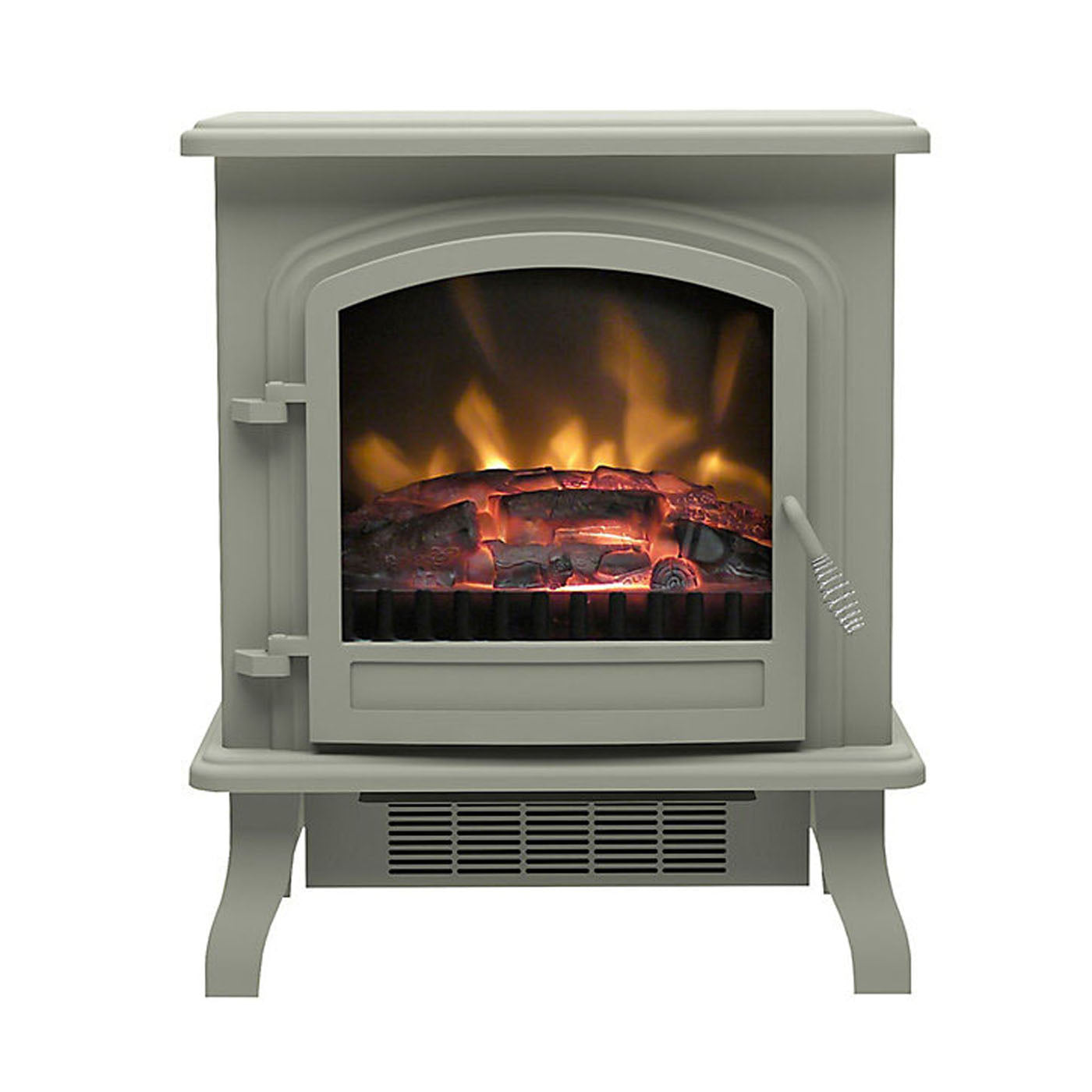 Electric Fireplace Stove Heater LED Flame Effect Grey Modern Freestanding 1.8KW - Image 1