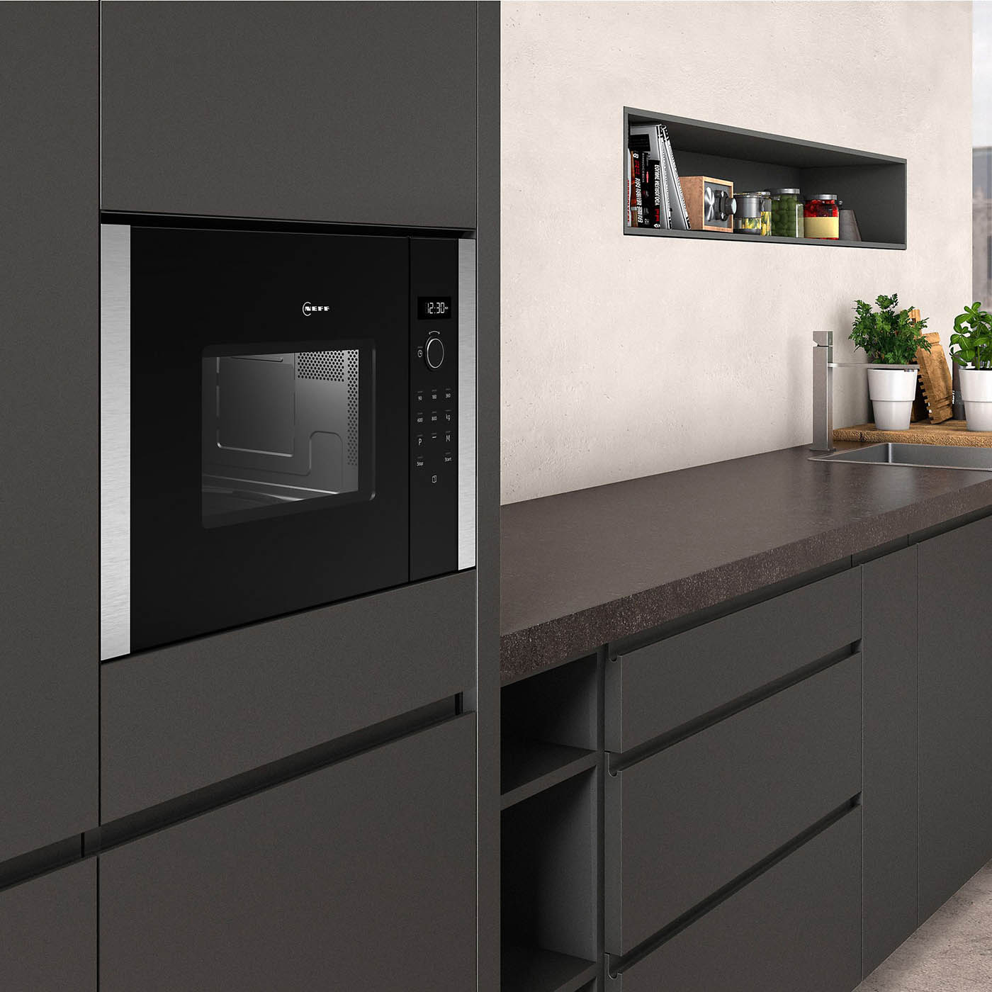 NEFF Built-in Microwave N50 HLAWD23N0B 20L Black - Image 2