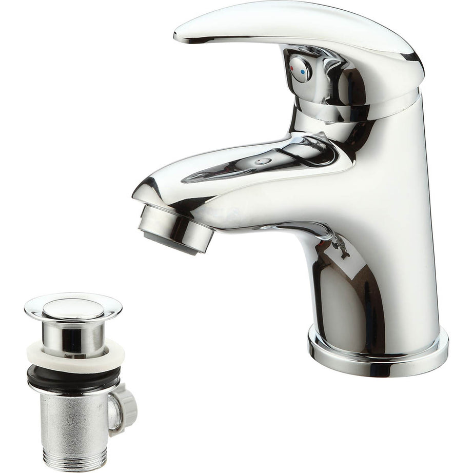 Bathroom Basin Tap Mono Mixer Single Lever Brass Compact Modern Faucet - Image 1