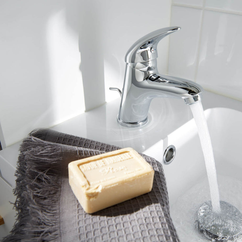 Bathroom Basin Tap Mono Mixer Single Lever Brass Compact Modern Faucet - Image 9