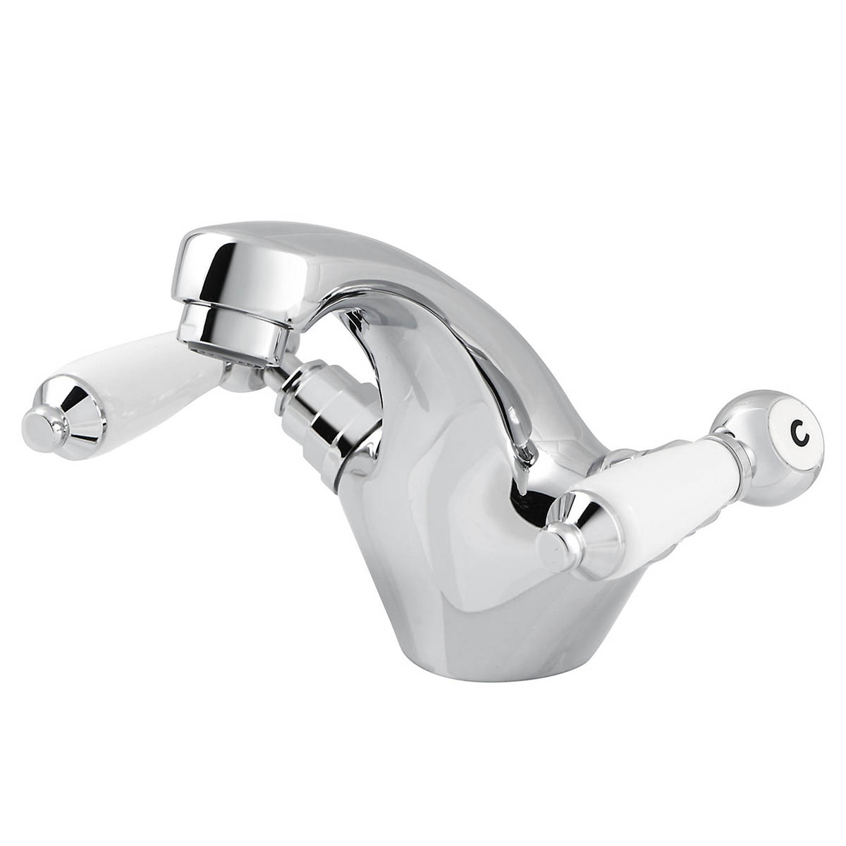 Basin Tap Mono Mixer Brass Dual Lever ¼ Turn Bathroom Wash Sink Faucet - Image 4