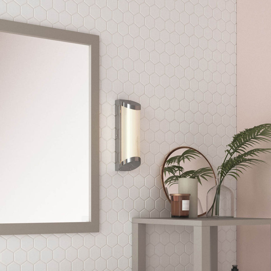 Wall Light LED Neutral White Glass Metal Silver Chrome Effect Wired Modern - Image 5