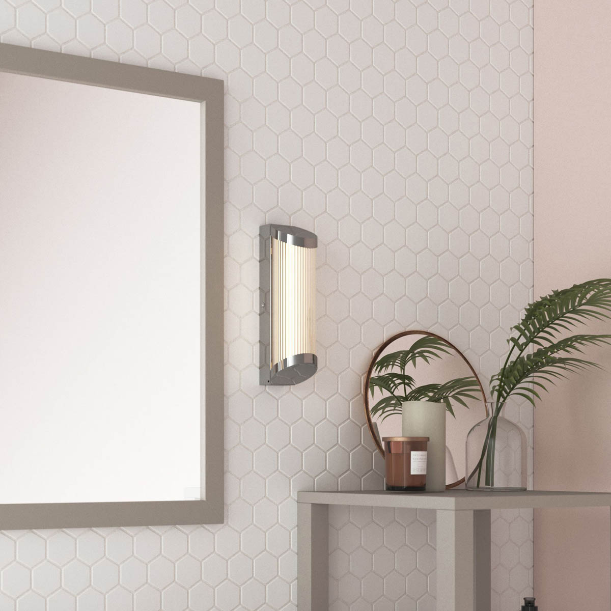 Wall Light LED Neutral White Glass Metal Silver Chrome Effect Wired Modern - Image 5