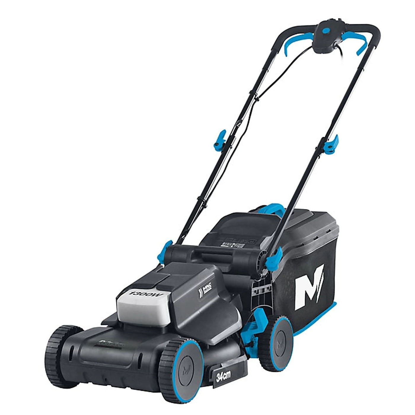 Mac Allister Electric Rotary Lawn Mower MLM1334 1300W 240V 35L Vertical Storage - Image 1