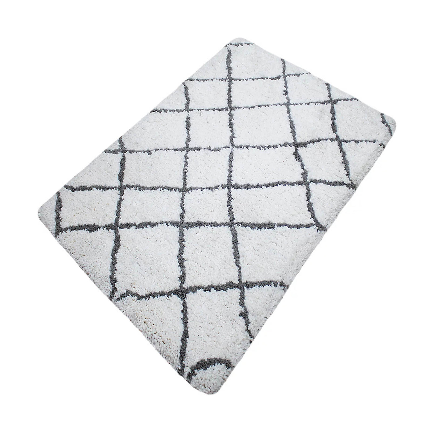 Berber Geometric Rug White Black 170x120cm Soft Indoor Living Room Rug - Image 1