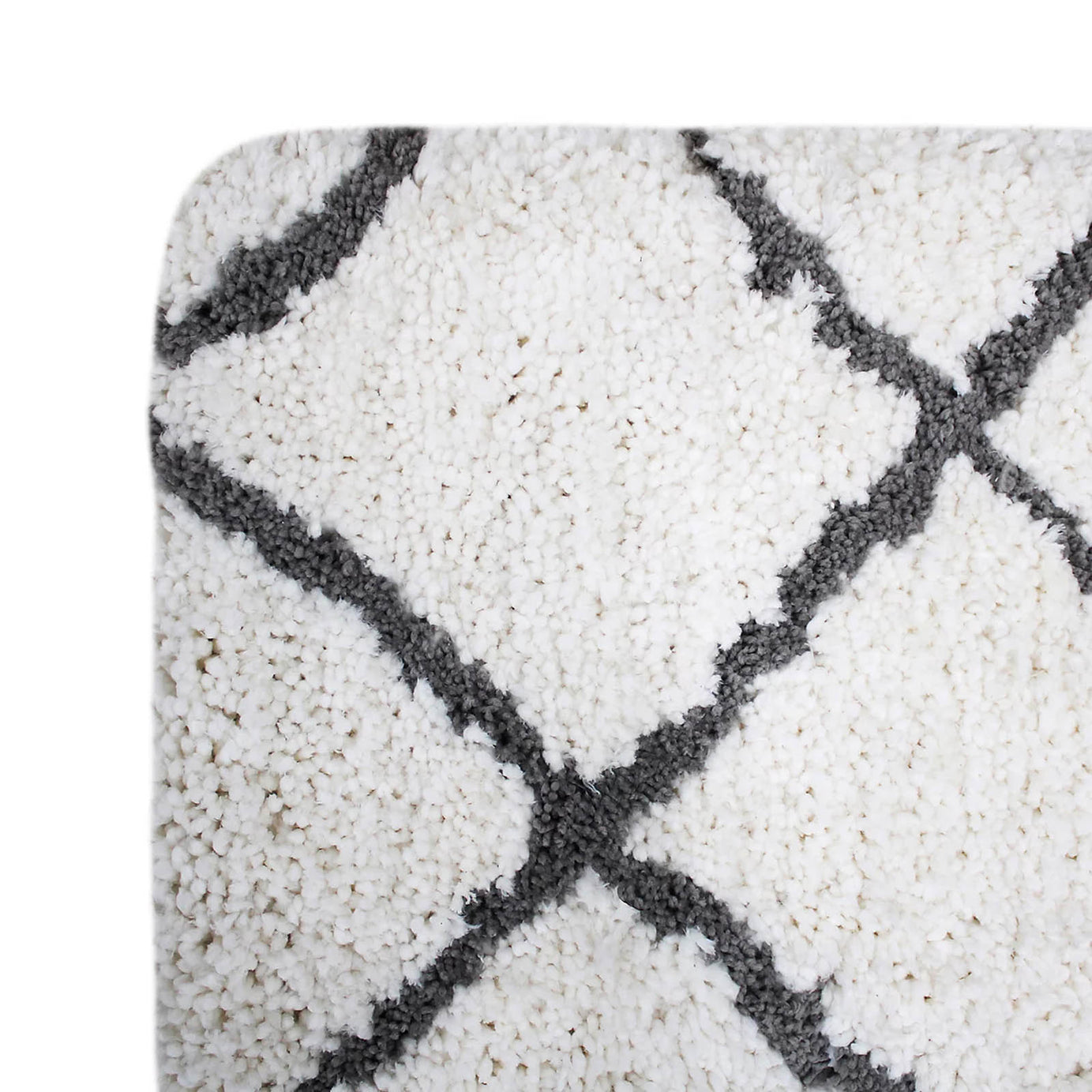 Berber Geometric Rug White Black 170x120cm Soft Indoor Living Room Rug - Image 2