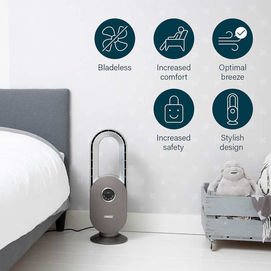 Princess Fan Oscillating Bladeless Cooling LED Remote Control 3 Speed (H)67.5cm - Image 4