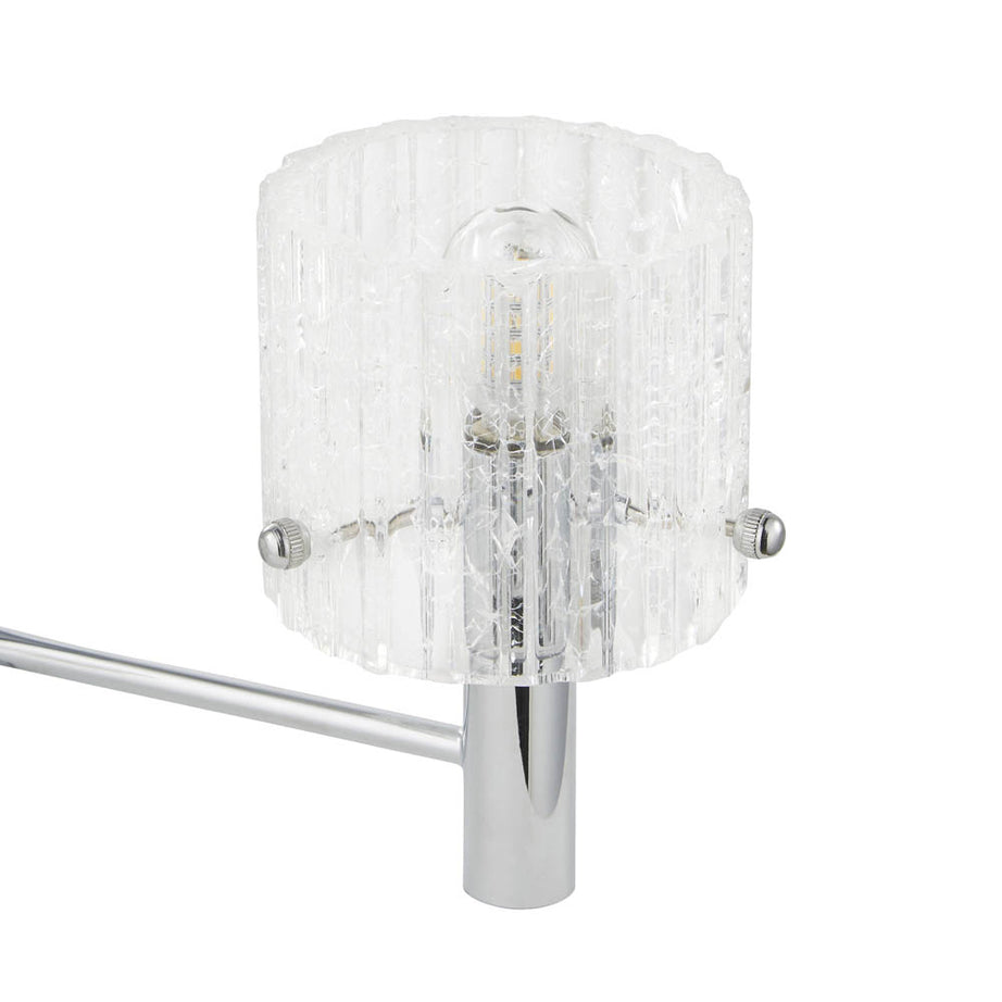 Bathroom Ceiling Light 3 Way Chrome Cracked Glass Modern Living Room Bedroom - Image 2