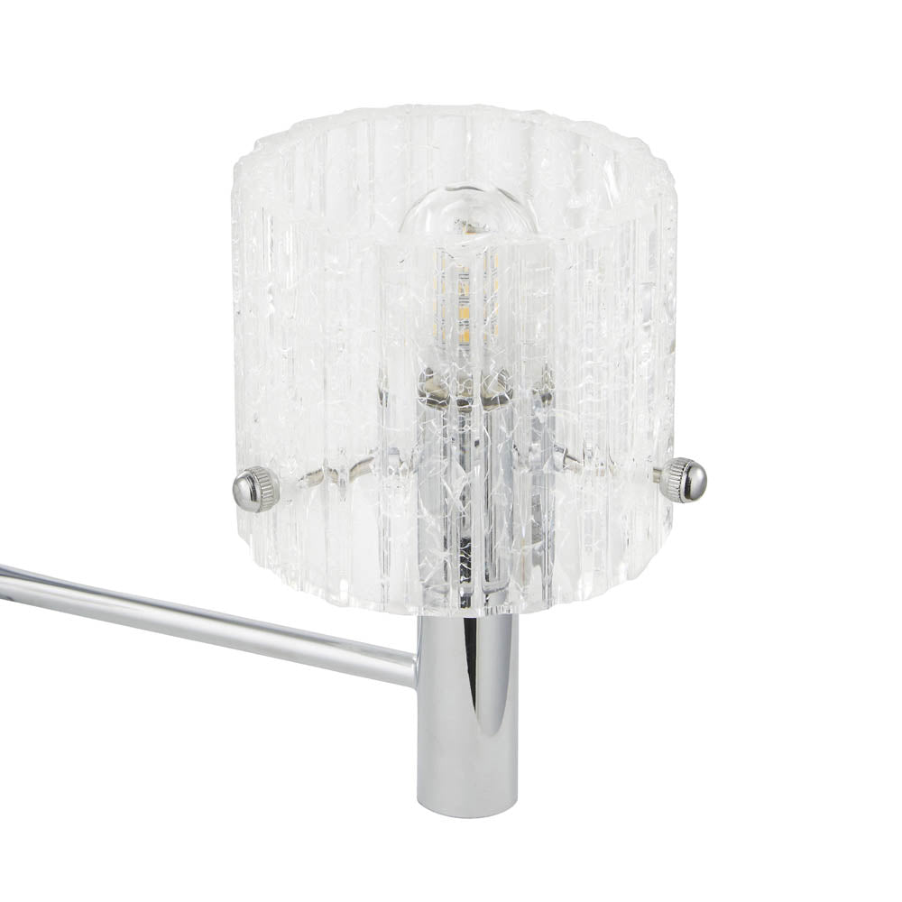 Bathroom Ceiling Light 3 Way Chrome Cracked Glass Modern Living Room Bedroom - Image 2