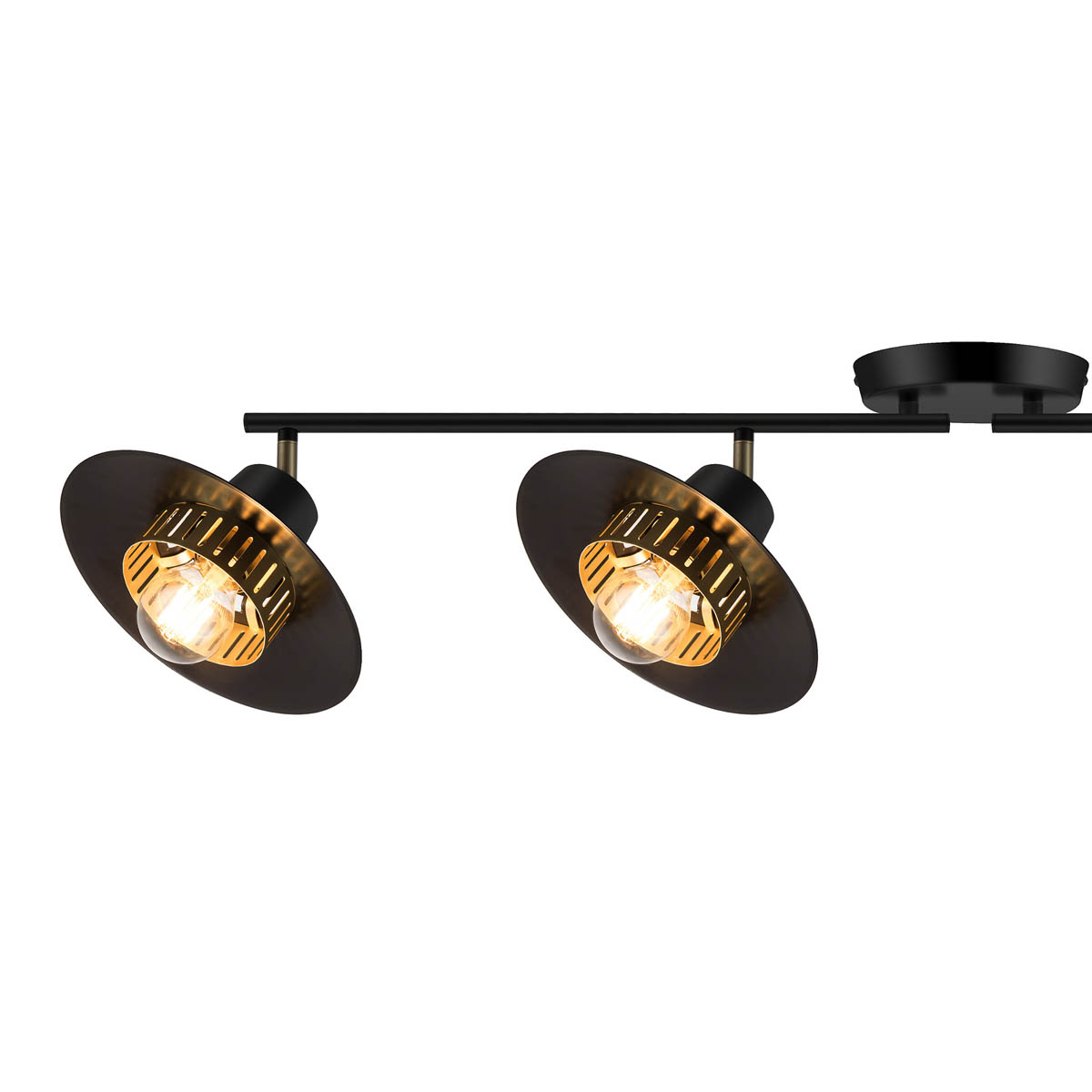 Ceiling Light 4 Lamp LED Tube Matt Metal Black Adjustable Heads Industrial - Image 7