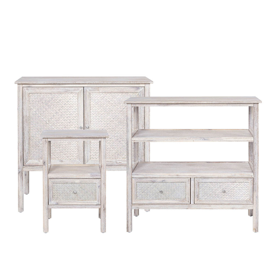 Pinilla Console Table French Chic 2 Drawer Matt White (H)800mm (W)800mm (D)300mm - Image 2