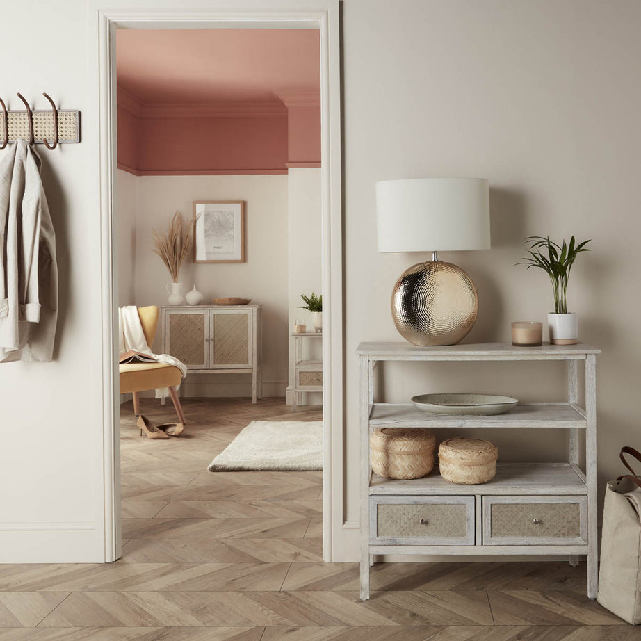 Pinilla Console Table French Chic 2 Drawer Matt White (H)800mm (W)800mm (D)300mm - Image 3