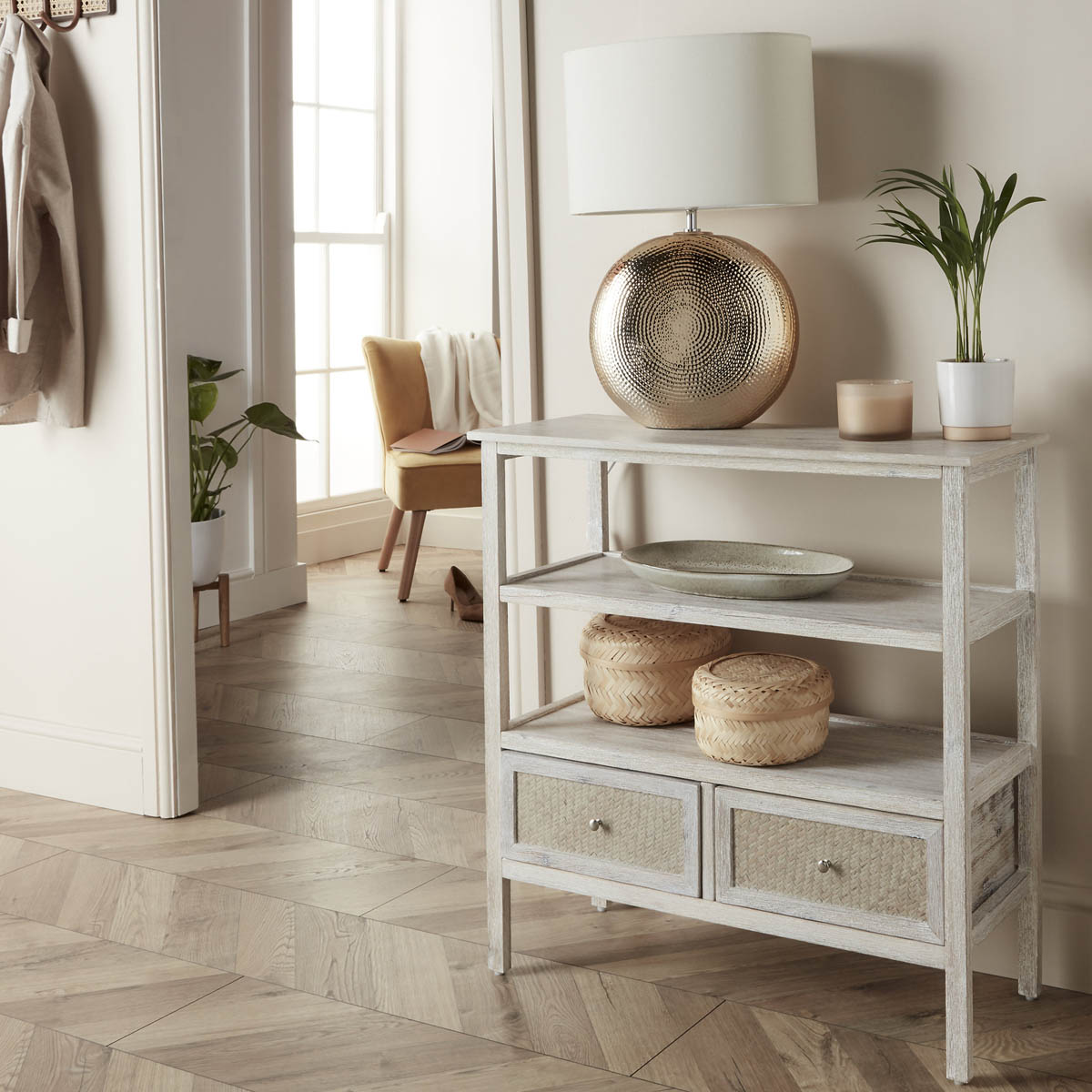 Pinilla Console Table French Chic 2 Drawer Matt White (H)800mm (W)800mm (D)300mm - Image 5