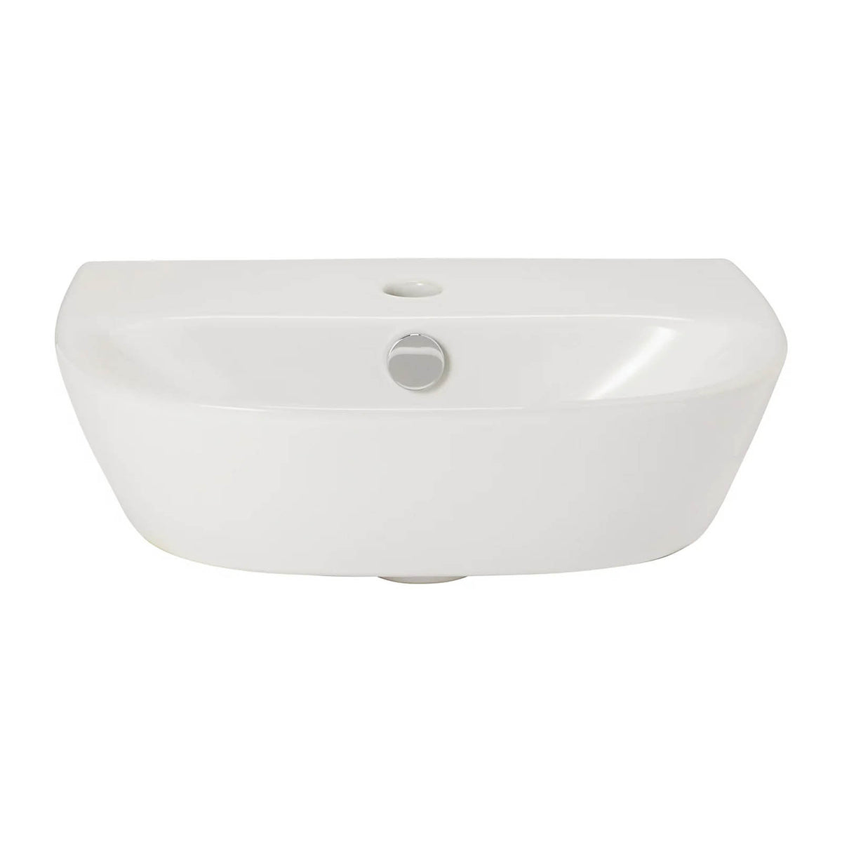 GoodHome Malo Wall Mounted Cloakroom Basin Gloss White 44.5cm D Shape - Image 2