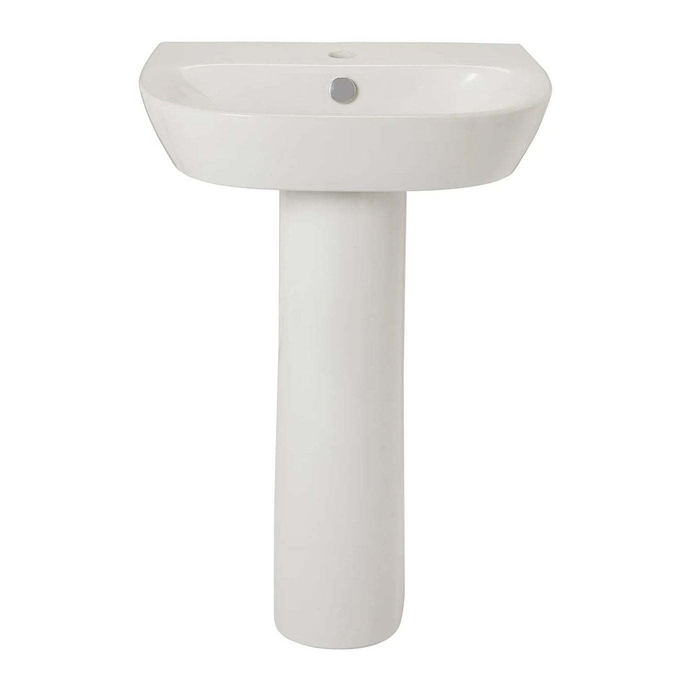 GoodHome Malo Full Pedestal Basin 54.5cm Oval Gloss White 1 Tap Hole - Image 2
