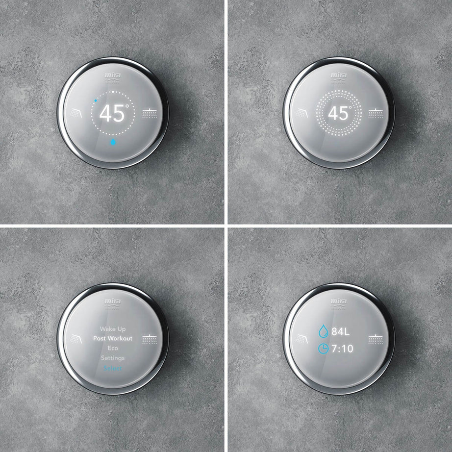 Mira Bathroom Mixer Shower Digital Concealed Chrome 4 Spray Pattern Twin Head - Image 2