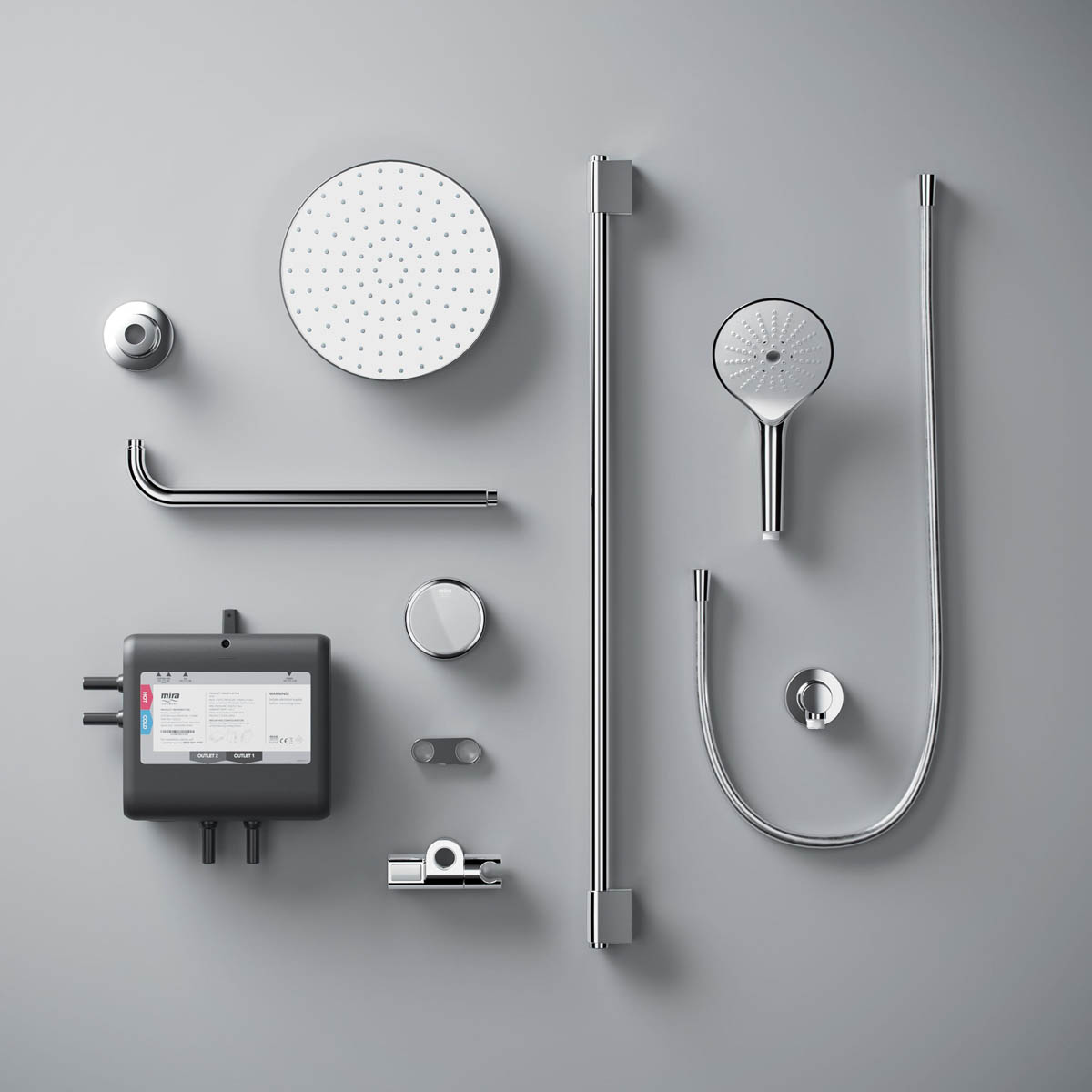 Mira Bathroom Mixer Shower Digital Concealed Chrome 4 Spray Pattern Twin Head - Image 7