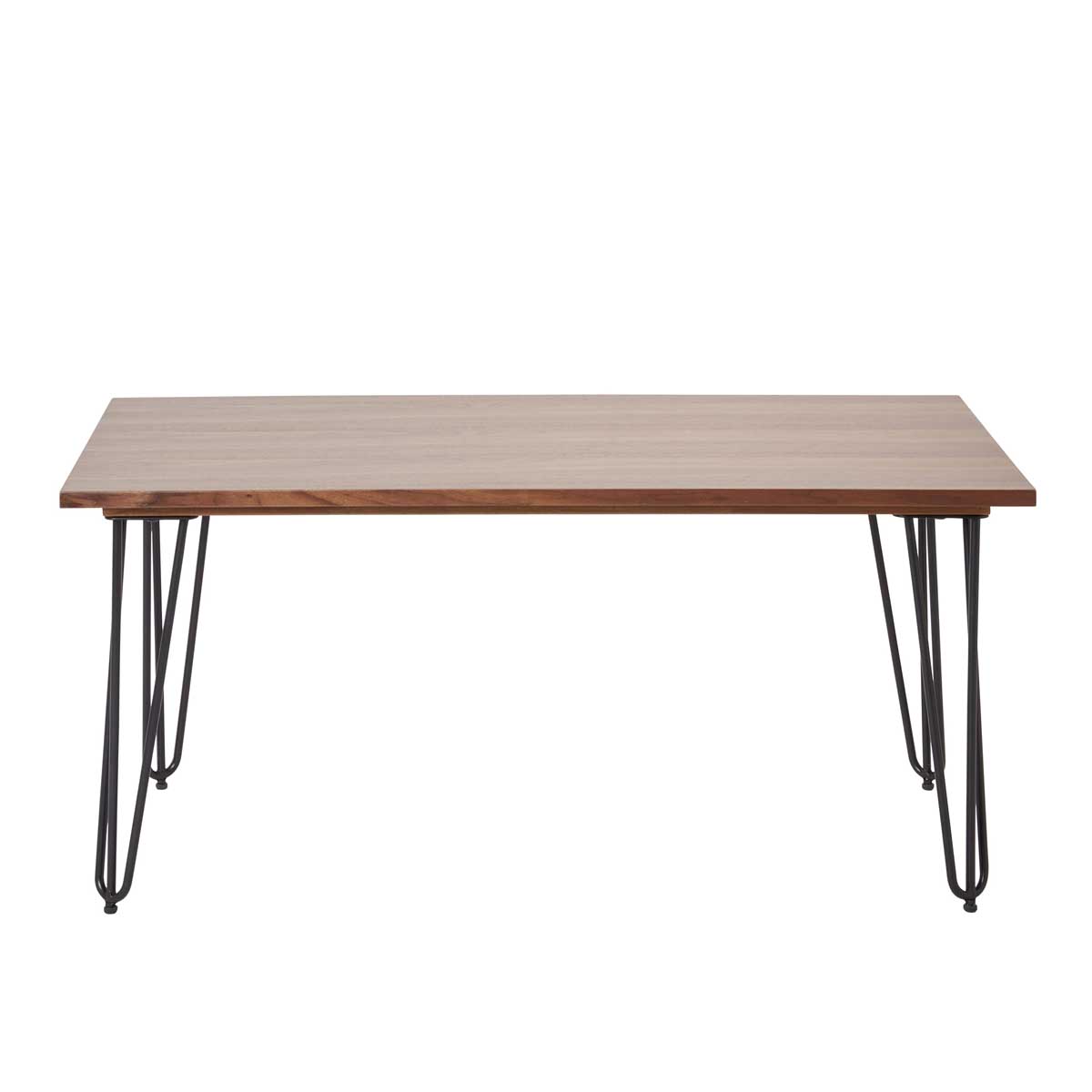 Coffee Table Rectangular Industrial Walnut Effect Indoor Modern H45 W100 D50cm - Image 2