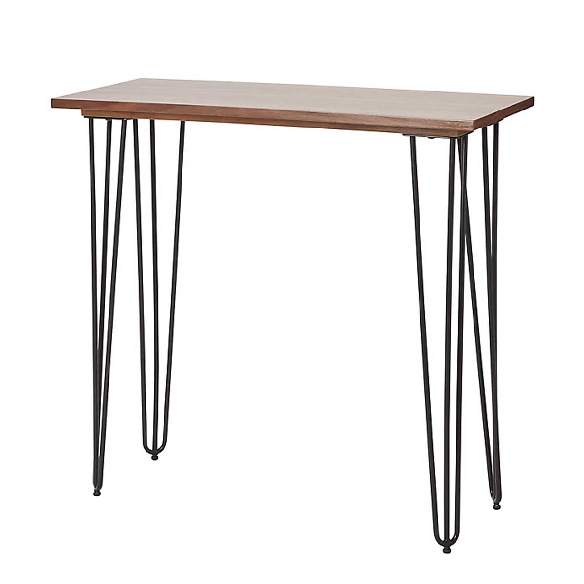 Console Side Table Storage Shelf Matt Walnut Effect Modern Industrial Furniture - Image 1