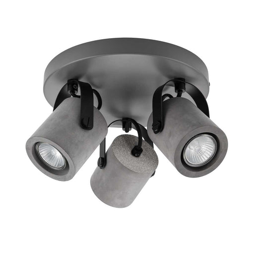 Spotlight LED 3 Lamp Plate Matt Grey Metal Ceiling Downlight Industrial - Image 1