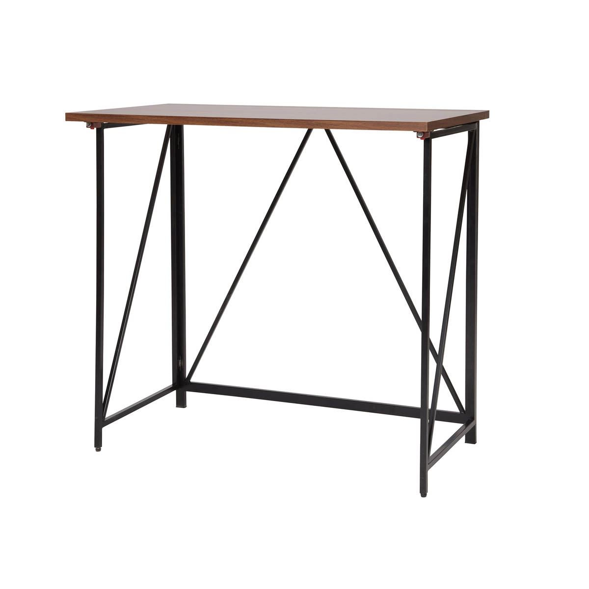 Folding Table Desk Office Computer Matt Walnut Effect Assembled 80cm - Image 1