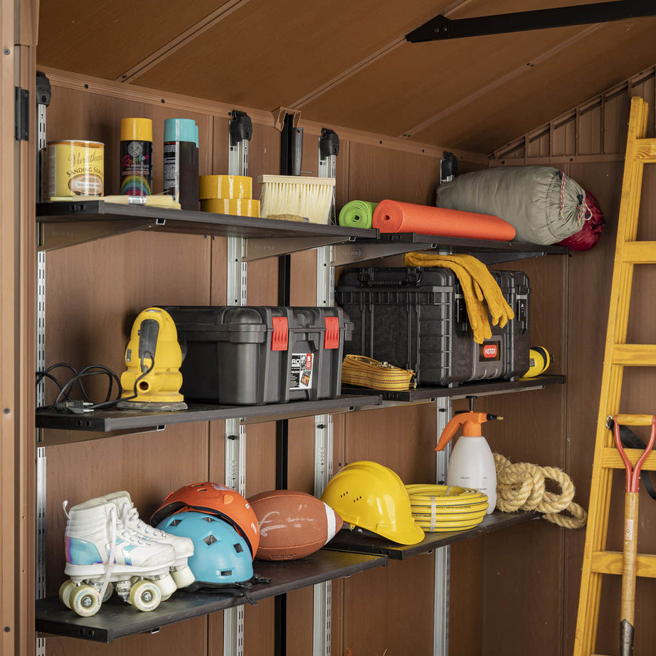 Keter Shelving Unit 3 Shelf Steel Storage Adjustable Garage Shed Organizer - Image 6