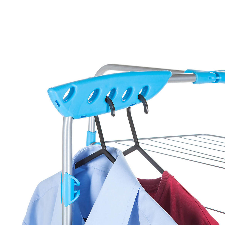 Clothes Airer Laundry Dryer Rack Indoor 4 Tier For Long Items Foldable Wheels - Image 4