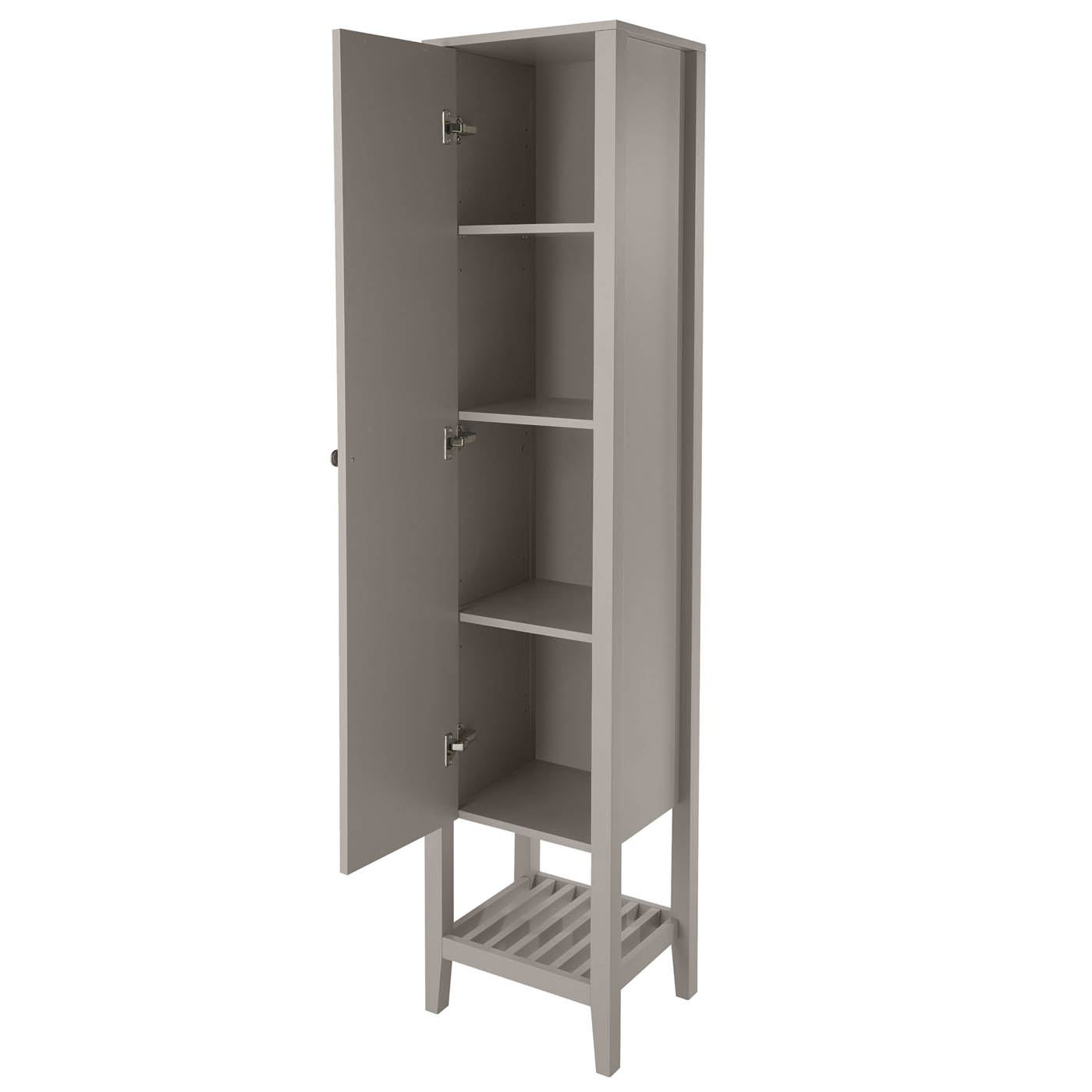 Bathroom Cabinet Perma Freestanding Tall Satin Grey Single (H)185 (W)40cm - Image 4