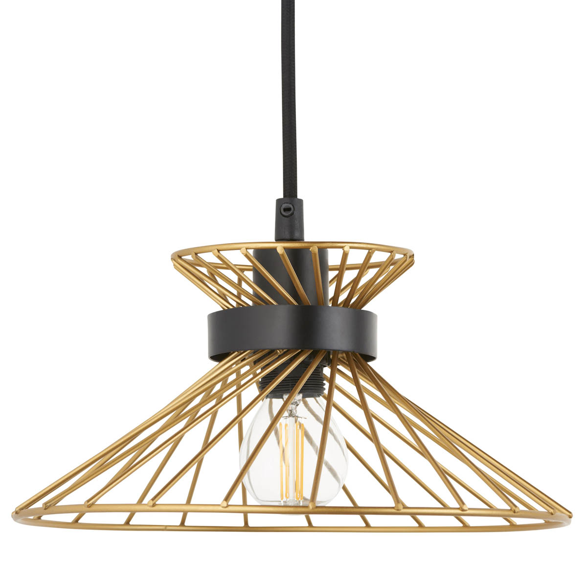 Pendant Ceiling Light 3 Lamp LED Black Gold Effect Dimmable Modern (Dia)770mm - Image 4