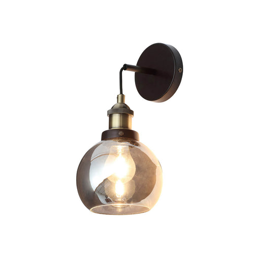 Wall Light Indoor Smoke Globe Glass Shade Antique Modern Industrial Pair of 2 - Image 1