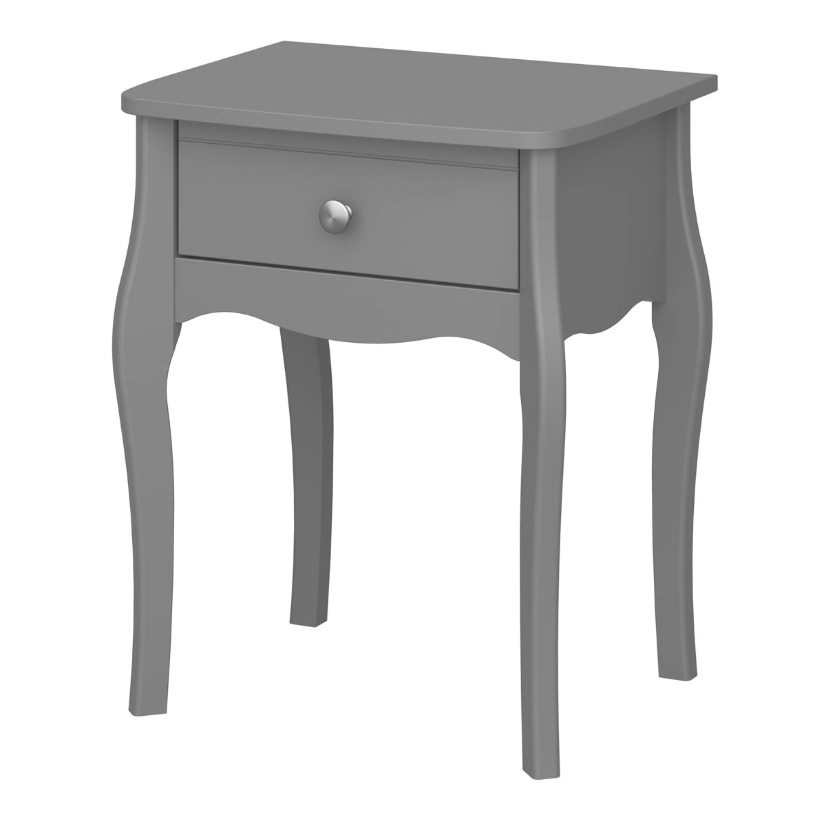 Lautner Bedside table 1 Drawer Satin grey MDF (H)550mm (W)450mm (D)353mm - Image 1