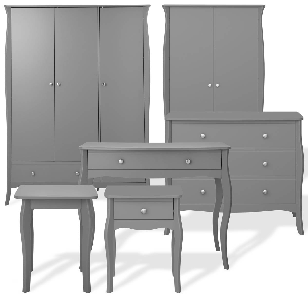 Lautner Bedside table 1 Drawer Satin grey MDF (H)550mm (W)450mm (D)353mm - Image 4