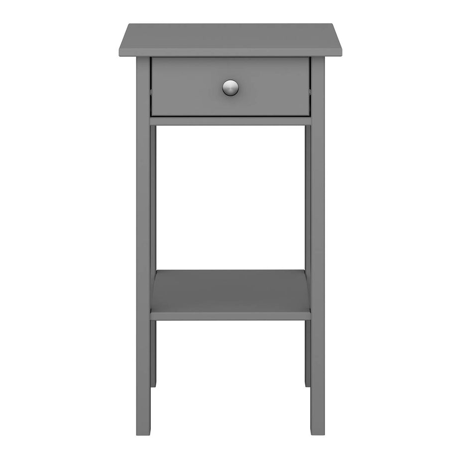 Valenca Bedside Table 1 Drawer Grey MDF Satin Classic (H)700 (W)400 (D)354mm - Image 3