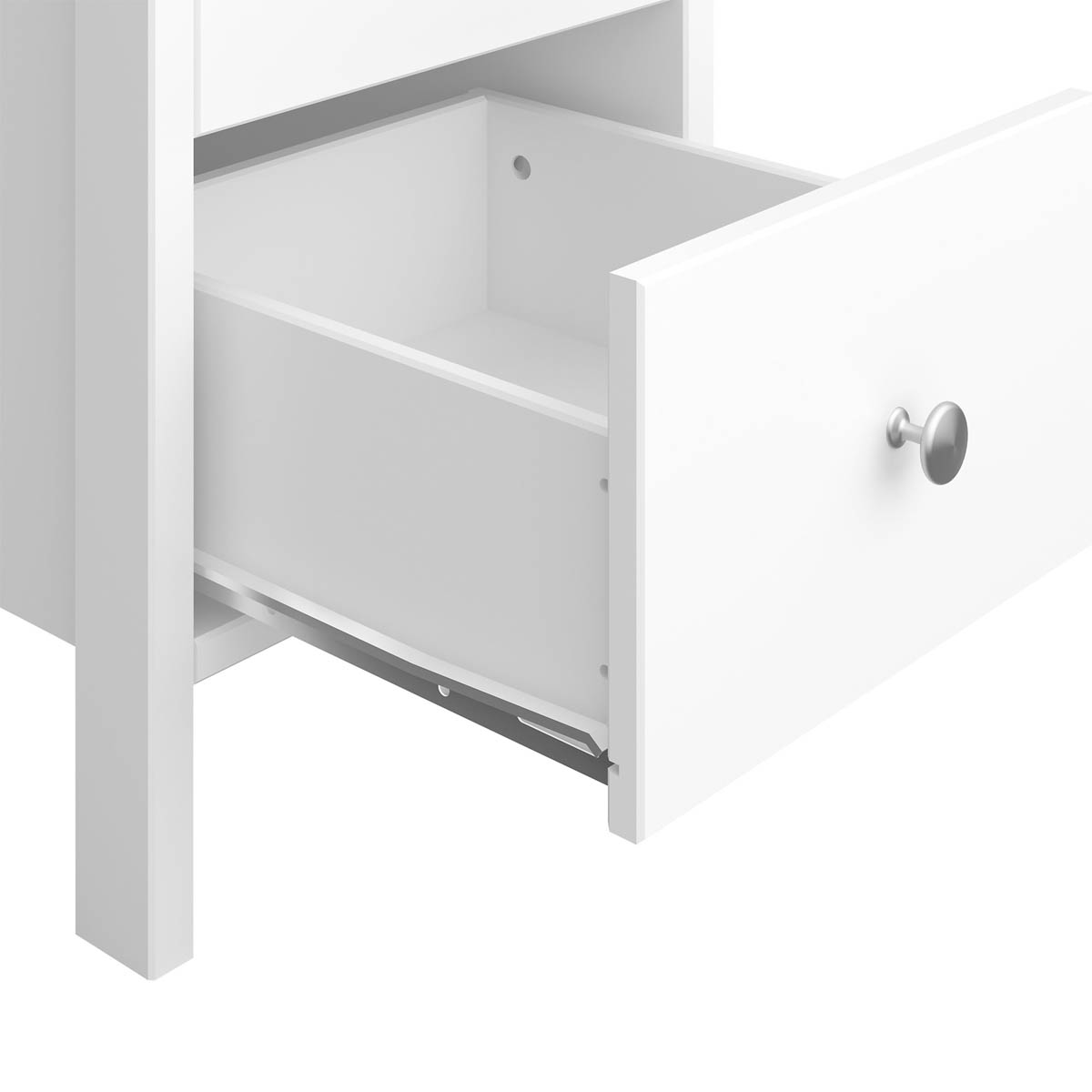 Valenca Bedside Table Chest White 3 Drawer Satin MDF (H)699 (W)400 (D)382.4mm - Image 6