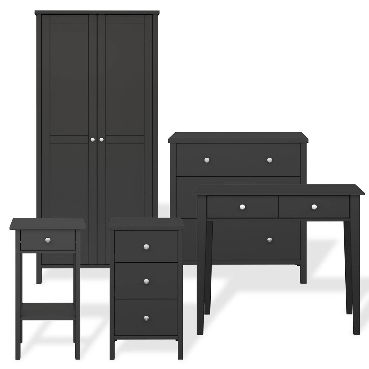 Valenca Dressing Table 2 Drawer Satin Black Painted (H)765mm (W)1000mm (D)450mm - Image 2