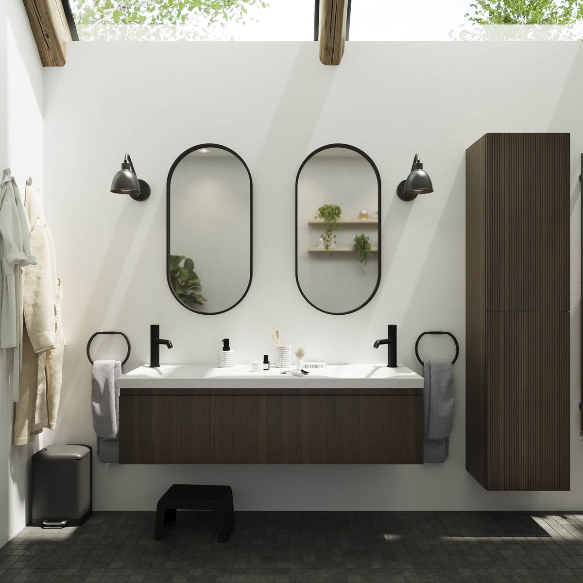 Bathroom Basin Tap Mixer Matt Black Round Single Lever Clicker Waste Modern - Image 10