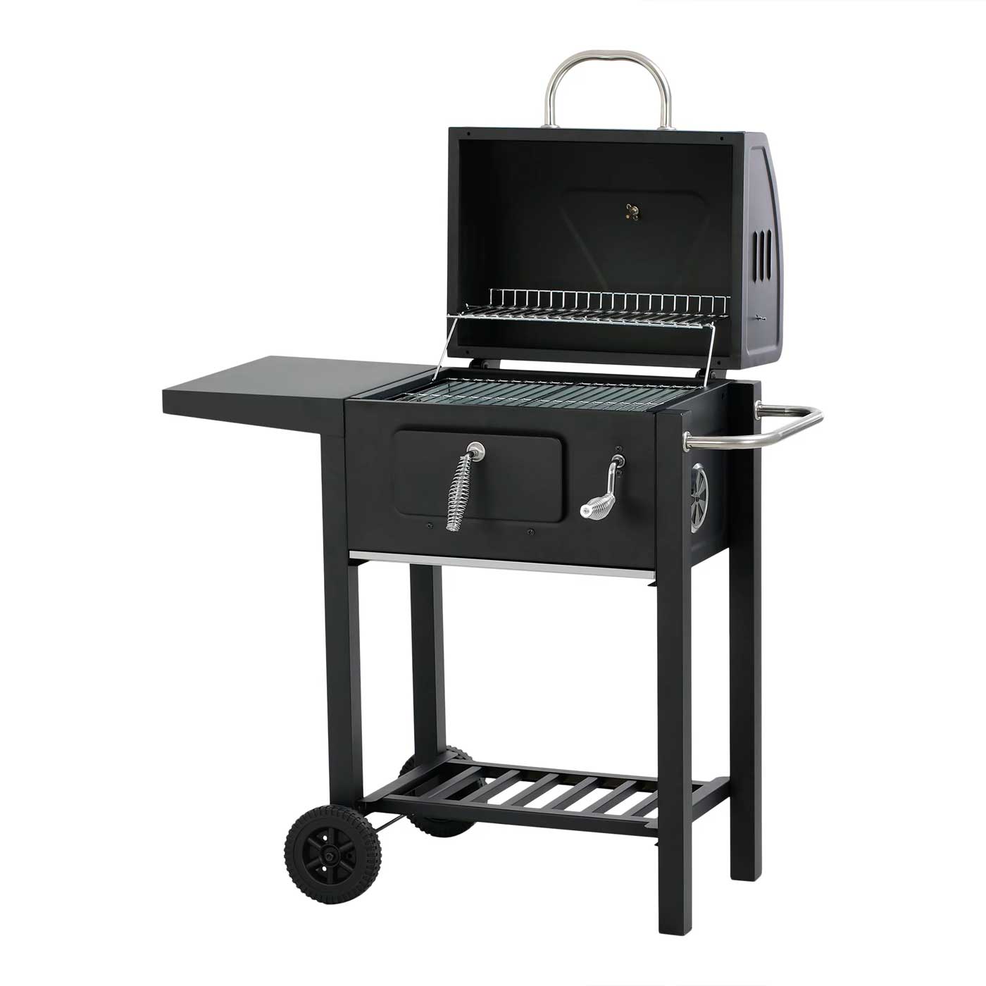 Charcoal Barbecue Adjustable Black Integrated Thermometer Removeable Ash Tray - Image 1