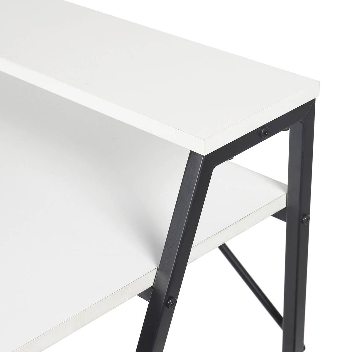 Manera Two Shelf Desk Matt White Compact MDF Durable (H)840 (W)740 (D)515mm - Image 7