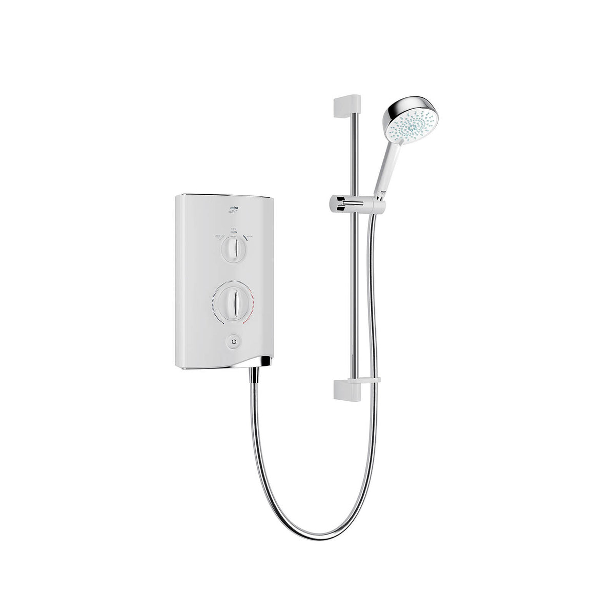 Mira Electric Shower Mixer 10.8kW Gloss White 4 Spray Pattern Round Head - Image 1