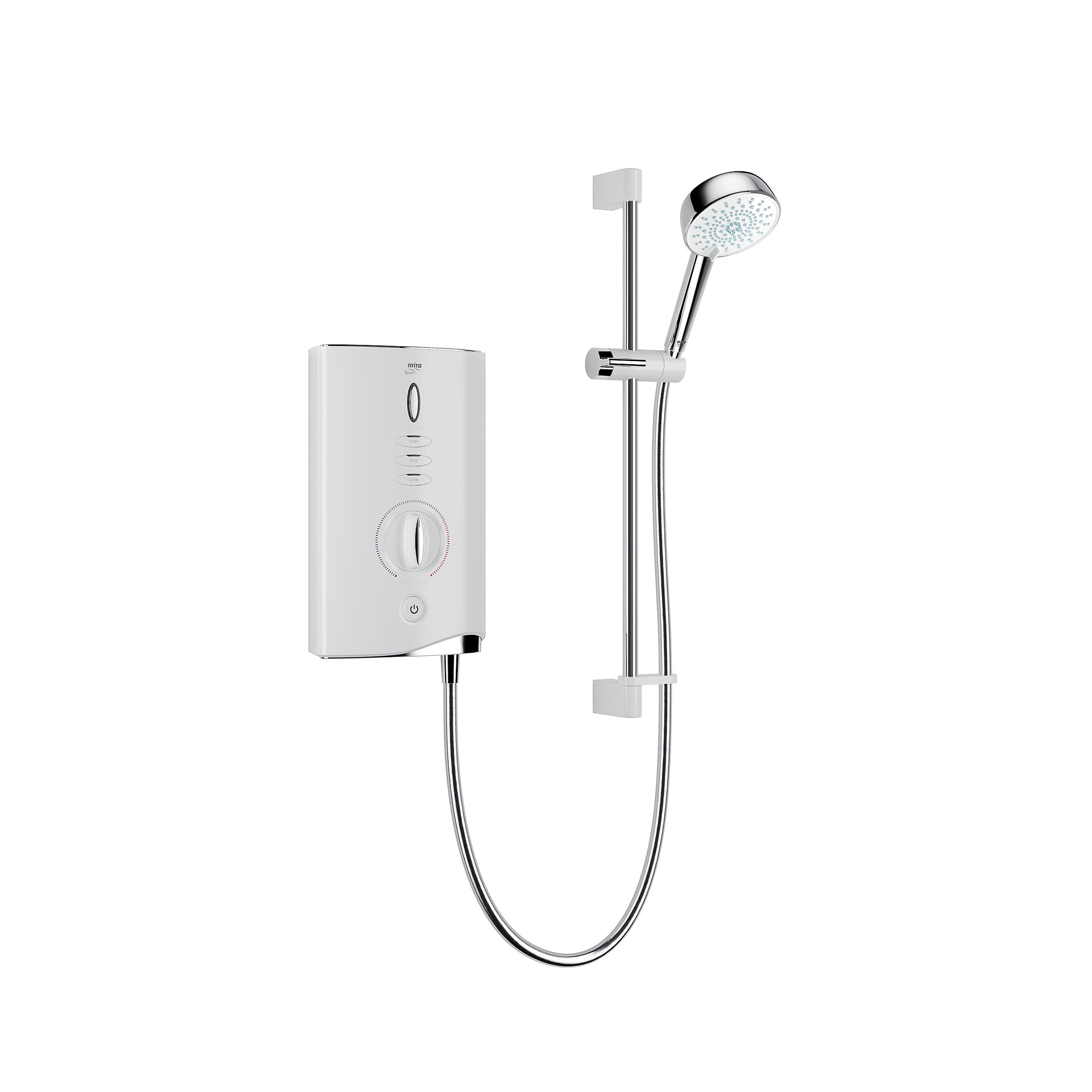 Mira Electric Shower 9kW Gloss White 4 Spray Pattern Round Head Modern Bathroom - Image 1