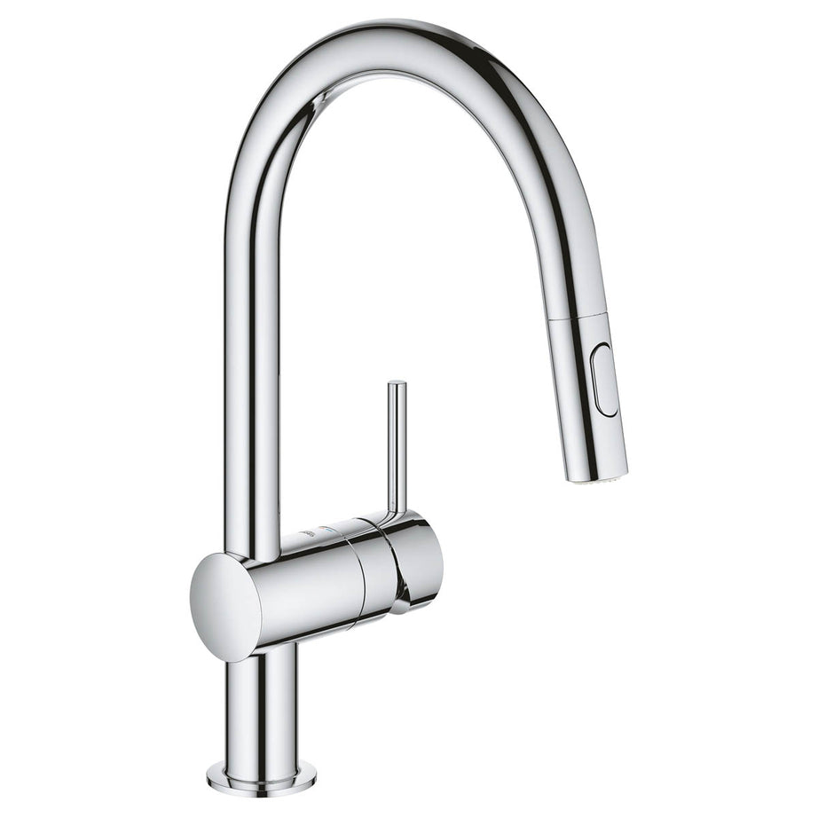 Grohe Kitchen Tap Mono Mixer Pull Out Chrome Single Lever Brass Modern Faucet - Image 1