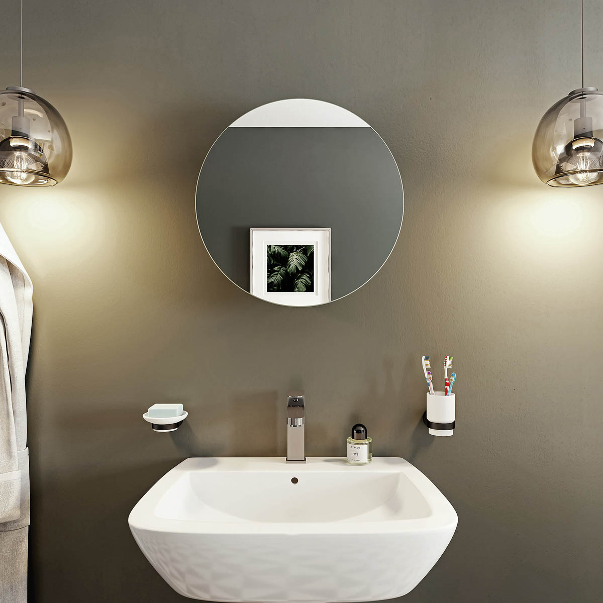 Croydex Bathroom Cabinet Mirrored Wall Mounted Single Door 2 Shelves 50x50x11cm - Image 5